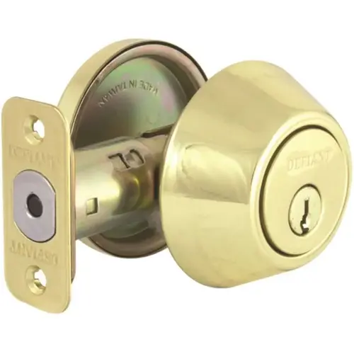 Polished Brass Single Cylinder Deadbolt with KW1 Keyway Master Pinned Polished Brass Single Cylinder Deadbolt with KW1 Keyway Master Pinned