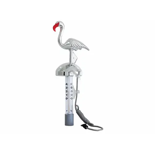 Flamingo Floating Chrome Thermometer Flamingo Floating Chrome Thermometer