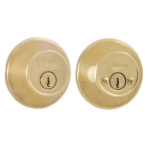 300 Series Double Cylinder Deadbolt with Adjustable Latch and Deadbolt Strikes Lifetime Brass Finish