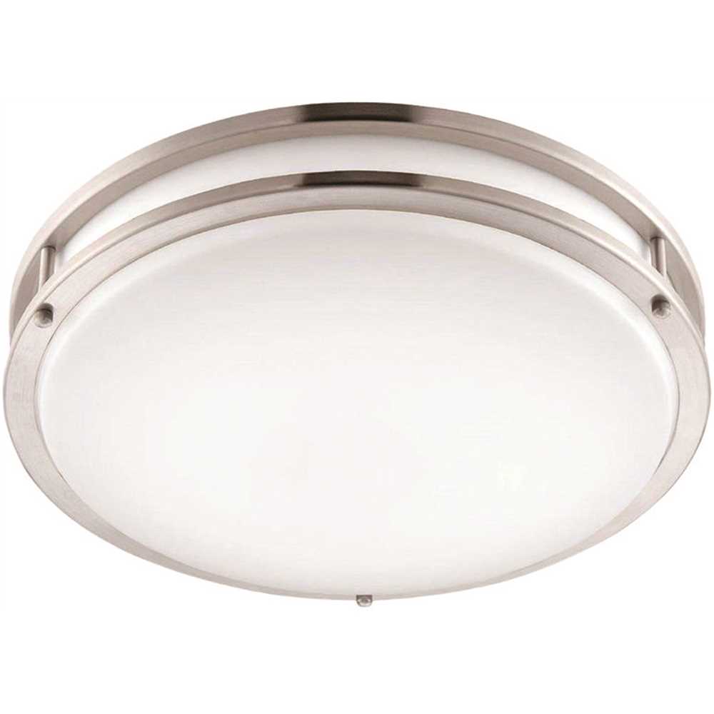 PIRATE BRANDS HDP1412C3C-35 12 in. Brushed Nickel Selectable LED CCT Round Flush Mount Light Color/Finish Family