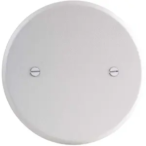 Commercial Electric TPMTRW-B 5 in. Metal White Textured Round Blank Flat Cover