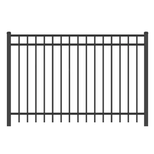 55" X 6' Satin Black 3230 Routed Regis Aluminum Fence Panel With Flush Bottom