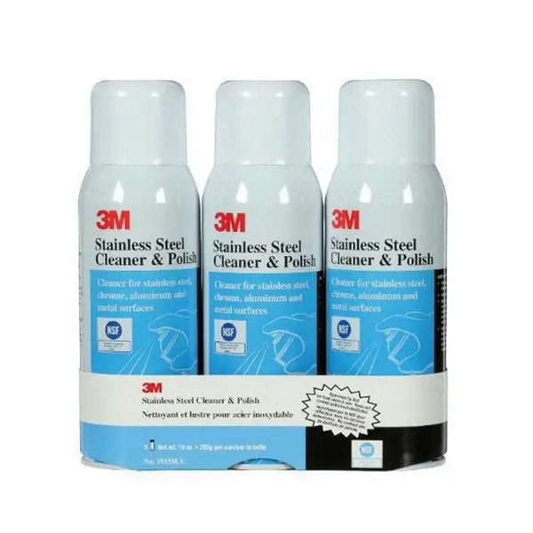 3M Stainless Steel Cleaner and Polish 10 fl-oz Can White Liquid 59249 3M Stainless Steel Cleaner and Polish 10 fl-oz Can White Liquid 59249