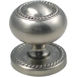 Rusticware 905SN 1-1/4" Rope Cabinet Knob with Backplate Satin Nickel Finish