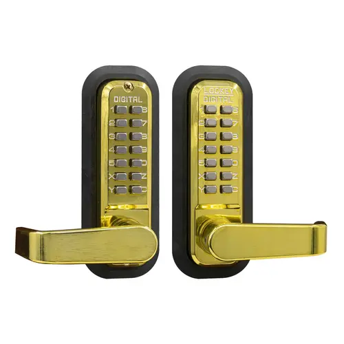 Mechanical Keyless Lever Lock With Passage Double Combination Bright Brass Mechanical Keyless Lever Lock With Passage Double Combination Bright Brass