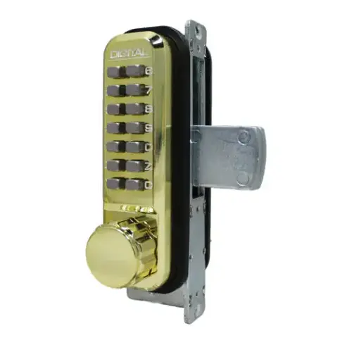 Mechanical Keyless Narrow Stile Deadbolt Lock Single Combination Bright Brass Mechanical Keyless Narrow Stile Deadbolt Lock Single Combination Bright Brass