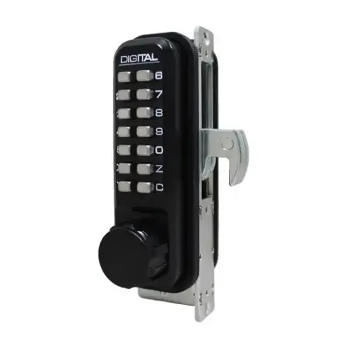 Mechanical Keyless Narrow Stile Hook Bolt Lock Single Combination Jet Black Mechanical Keyless Narrow Stile Hook Bolt Lock Single Combination Jet Black