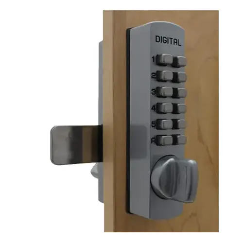 Mechanical Surface/Rim Mount Digital Keyless Combination Lock Satin Chrome