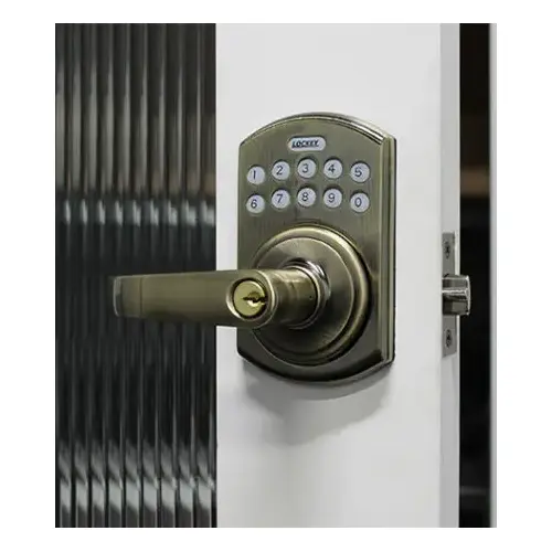 Electronic Keypad Lever Lock With Remote Control Antique Brass Electronic Keypad Lever Lock With Remote Control Antique Brass