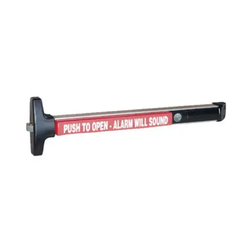 33" L V40 Series Panic Bar By Detex Alarm Bar Satin Aluminum