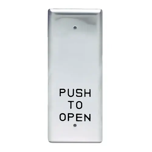 1-11/16" Narrow Mullion Push Plate Switch, Push to Open, Black Infill, SPDT 1-11/16" Narrow Mullion Push Plate Switch, Push to Open, Black Infill, SPDT