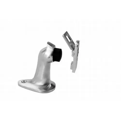 3" Gooseneck Floor Stop and Holder with Masonry Mounting Satin Chrome Finish 3" Gooseneck Floor Stop and Holder with Masonry Mounting Satin Chrome Finish
