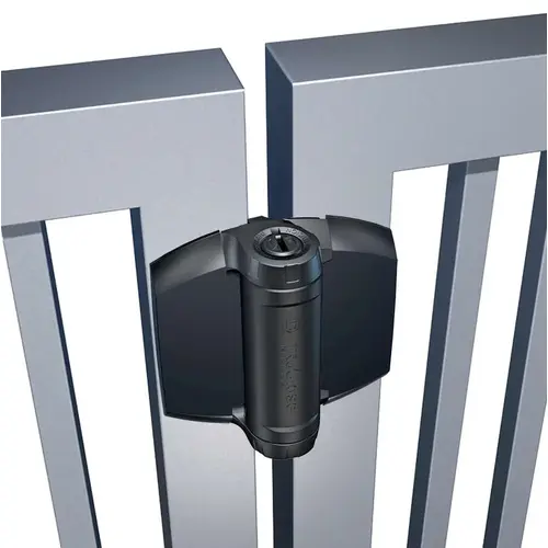 TruClose Adjustable Self Closing Heavy Duty Gate Hinges With 2 Side Legs For All Gate Types Black Pair