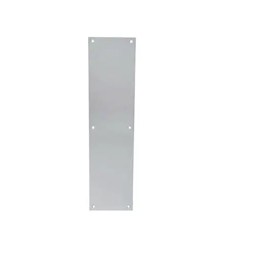 6" x 16" Square Corner Push Plate Satin Stainless Steel Finish