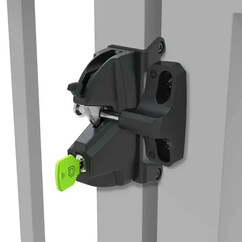 LokkLatch 3 Plus Adjustable, Keyed Alike Privacy Gate Latch For All Gates Black