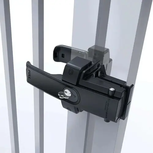 LokkLatch Magnetic Dual Sided Gate Latch Keyed Alike, Magnetic Keyed Black Finish