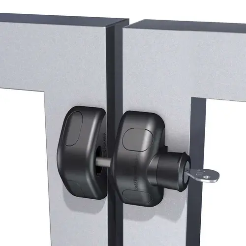 MagnaLatch Pull Locking Safety Gate Latch For Pool Gates, Black Magnetic Lock, Key Lockable Type