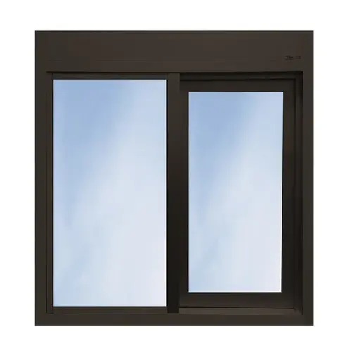 47-1/2" W x 35-3/4" H 600 Single Panel Sliding Transaction Window Fully Automatic Electric Right Dark Bronze Frame