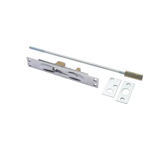 Bright Chrome 555 Flush Bolt, Lever Extension, 12" Rod Length, Brass Or Bronze Material, US26 Finish, Door Hardware Bright Chrome 555 Flush Bolt, Lever Extension, 12" Rod Length, Brass Or Bronze Material, US26 Finish, Door Hardware