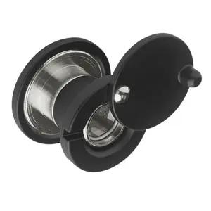 Rockwood 628 CRM UL Rated 190 Degree Door Viewer with Heavy Duty Privacy Cover for 9/16" to 13/16" Doors Bright Chrome Finish