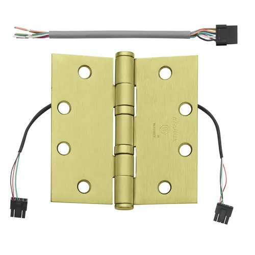 Electrified Hinge Satin Brass Electrified Hinge Satin Brass