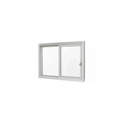 Self Closing Side Sliding Transaction Window 47 1/2" W x 43 1/2" H Size Right Hand Slide Clear Anodized Finish