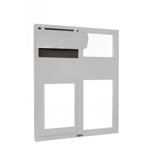 Automatic Drive Thru Slider Window Heated Left Hand Slide Clear Anodized Aluminum Finish