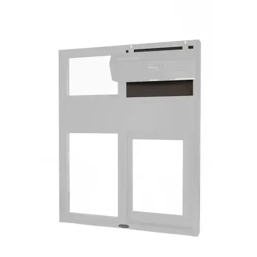 Automatic Drive Thru Slider Window Heated Air Curtain With Pre Wired Panel Right Hand Slide Clear Anodized Aluminum Finish