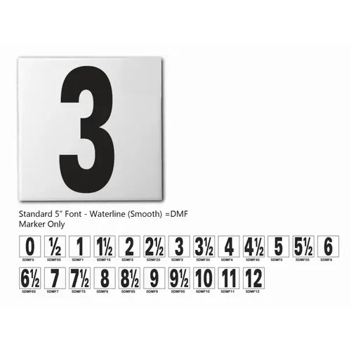 5in Smooth 3 Fp Depth Marker White 5in Smooth 3 Fp Depth Marker White