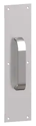Hager 93E 3 x 12 Round Corner Plate with 3E Pull Bright Chrome Finish 093241