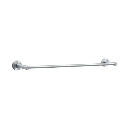 24" Surface Mounted Round Rose Towel Bar Satin Stainless Steel Finish 24" Surface Mounted Round Rose Towel Bar Satin Stainless Steel Finish