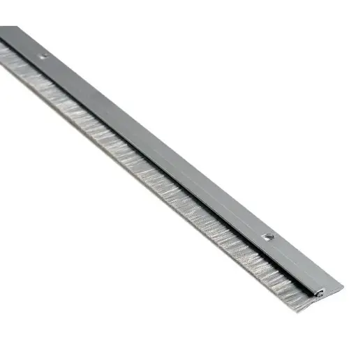48" Nylon Brush Seal with 1/2" Sweep Clear Anodized Aluminum Finish