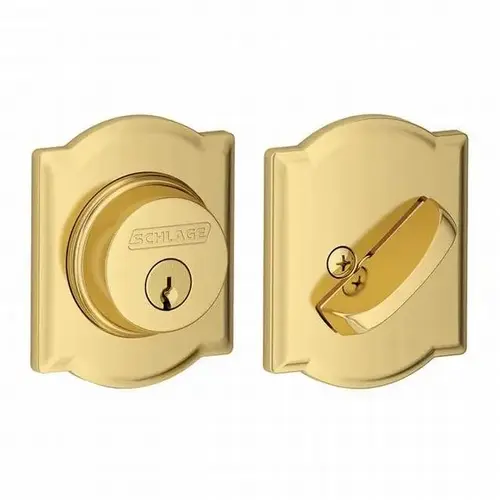Camelot Single Cylinder Deadbolt C Keyway with 12287 Latch and 10116 Strike Bright Brass Finish Camelot Single Cylinder Deadbolt C Keyway with 12287 Latch and 10116 Strike Bright Brass Finish