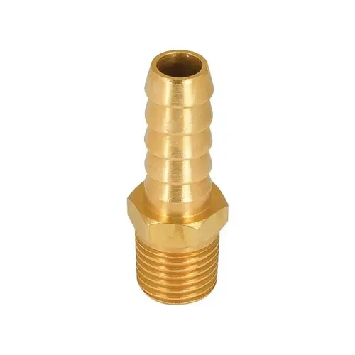 Hose Barb Fitting, 3/8 x 1/4 in, Hose Barb x MNPT, Brass