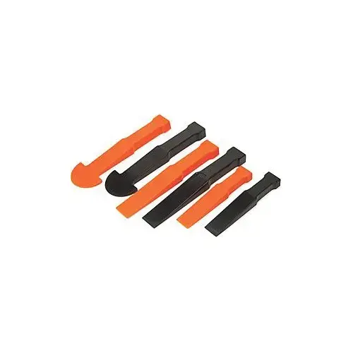 6-Piece Non-Marring Multi-Wedge Pry Tool Set Black/Orange