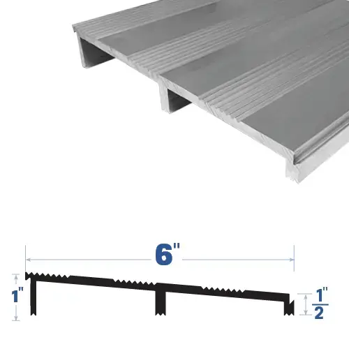 Aluminum Ramp (6" by 1/2") Mill Aluminum Aluminum Ramp (6" by 1/2") Mill Aluminum