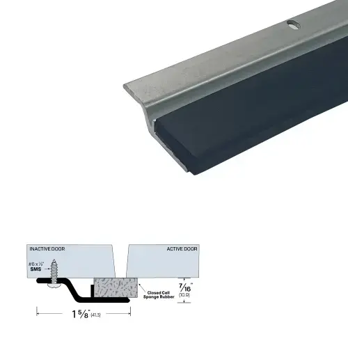 84" 7041- Overlapping Astragal (1-5/8" by 7/16") Clear Anodized7