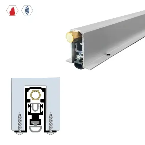 36" Concealed Automatic Door Bottom (1-11/32" by 1-9/16") Clear Anodized