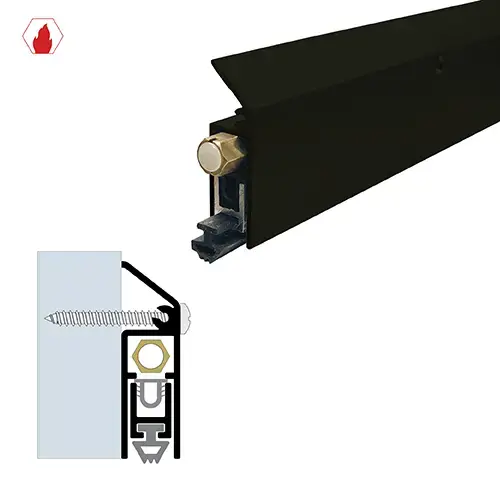 36" Surface Automatic Door Bottom (19/32" by 2") Black Anodized Aluminum