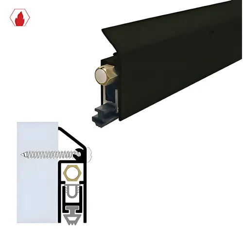 36" Surface Automatic Door Bottom (19/32" by 2") Black Anodized Aluminum