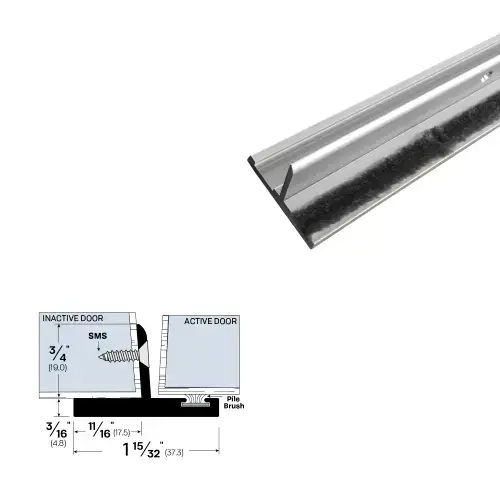 Security Astragal (1-15/32" by 15/16") Clear Anodized Security Astragal (1-15/32" by 15/16") Clear Anodized