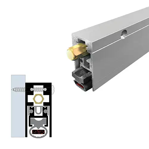 84" Surface Automatic Door Bottom (29/32" by 1-15/16") Clear Anodized 84" Surface Automatic Door Bottom (29/32" by 1-15/16") Clear Anodized