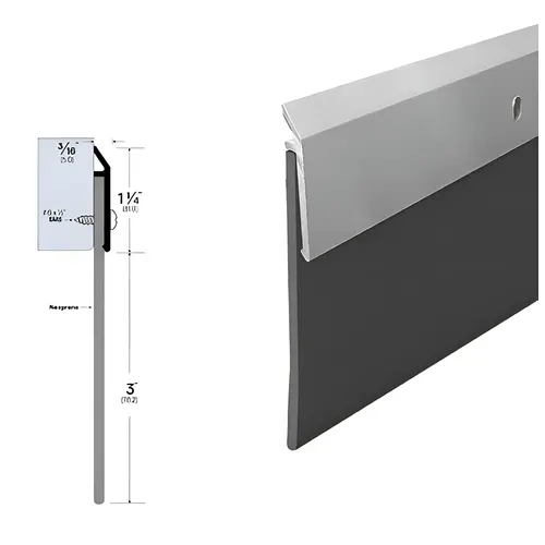 36" Door Sweep (3/16" by 4-1/4") Mill Aluminum3