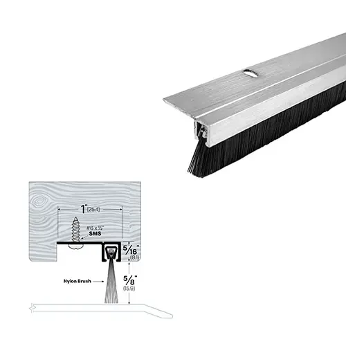84" Mortised Door Sweep (1" by 15/16") Mill Aluminum7 84" Mortised Door Sweep (1" by 15/16") Mill Aluminum7