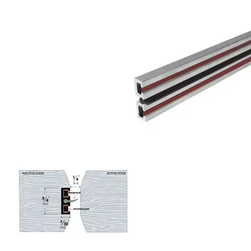 84" Intumescent Meeting Stile (7/32" by 3/4") Matte Black Powder Coat7 84" Intumescent Meeting Stile (7/32" by 3/4") Matte Black Powder Coat7