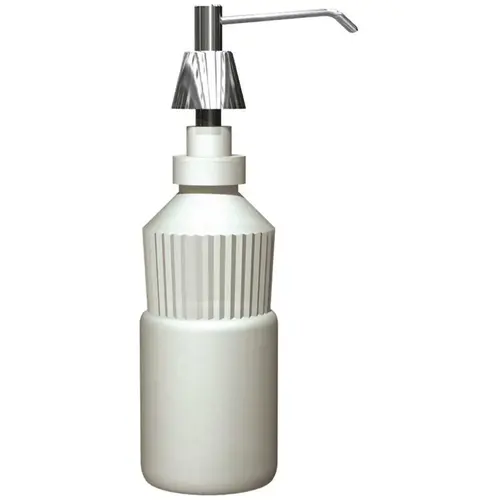 20 fl. oz. Counter Top Mounted Commercial Lavatory Basin Soap Dispenser in Chrome White 20 fl. oz. Counter Top Mounted Commercial Lavatory Basin Soap Dispenser in Chrome White