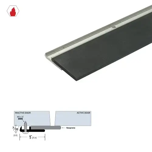 84" Overlapping Astragal (1" by 7/32") Clear Anodized7