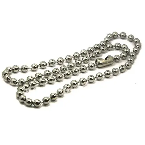 #8 BEAD CHAIN NP BRASS 100FT Nickel Plated