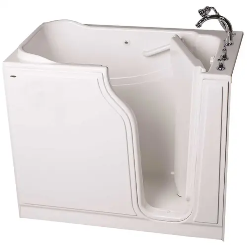 GELCOAT WALK-IN BATH, SOAKER, RIGHT-HAND WITH QUICK DRAIN AND FAUCET, WHITE, 30 IN. X 52 IN GELCOAT WALK-IN BATH, SOAKER, RIGHT-HAND WITH QUICK DRAIN AND FAUCET, WHITE, 30 IN. X 52 IN