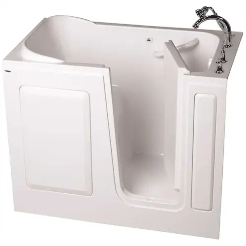 GELCOAT WALK-IN BATH, SOAKER, RIGHT-HAND WITH QUICK DRAIN AND FAUCET, WHITE, 28 IN. X 48 IN GELCOAT WALK-IN BATH, SOAKER, RIGHT-HAND WITH QUICK DRAIN AND FAUCET, WHITE, 28 IN. X 48 IN